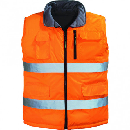 HI WAY Gilet réversible orange/gris, XXXL classe 2