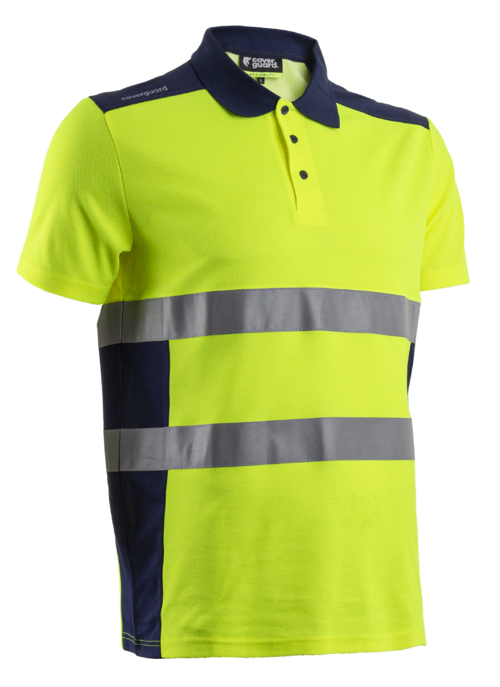 OKI Polo Manches Courtes Jaune HV Marine taille 2XL