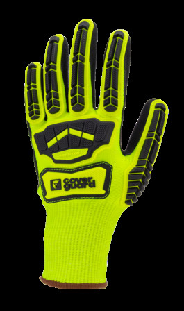 GANTS EUROCUT IMPACT 100 jaune CUT C nitrile noir +TPR T10