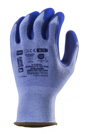 Gants EUROLITE 13L700 J13 PE bleu dble end.latex bleu T10