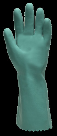 Gants EUROCHEM NI550, nitrile vert coton, 0.85mm, 35cm, T8