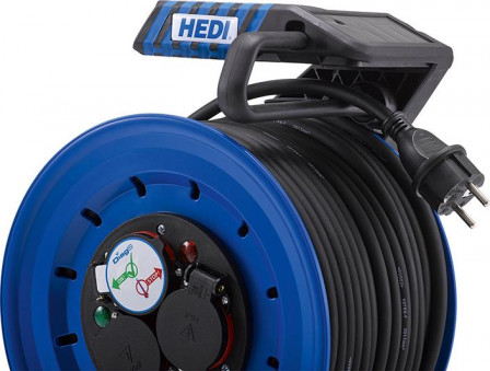 Touret entièrement en plastique 30 m prise de type E H07RN-F 3G2,5