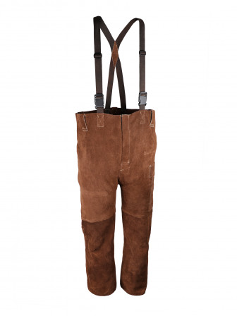 PANTALON CUIR MARRON S/M