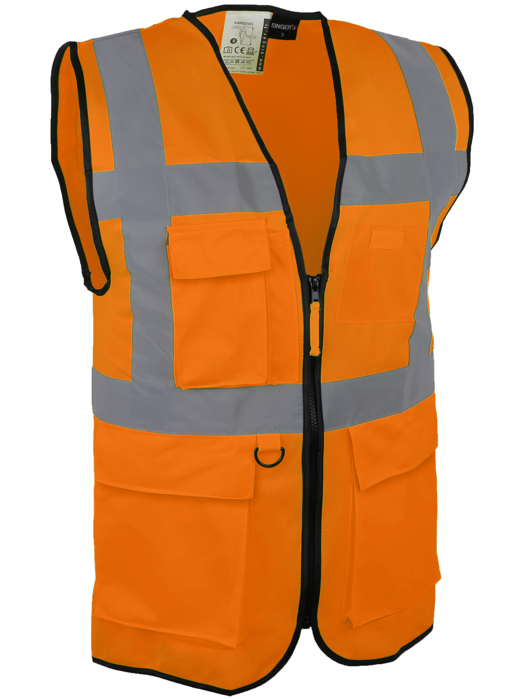 GILET HV ORANGE MULTIPOCHE, L