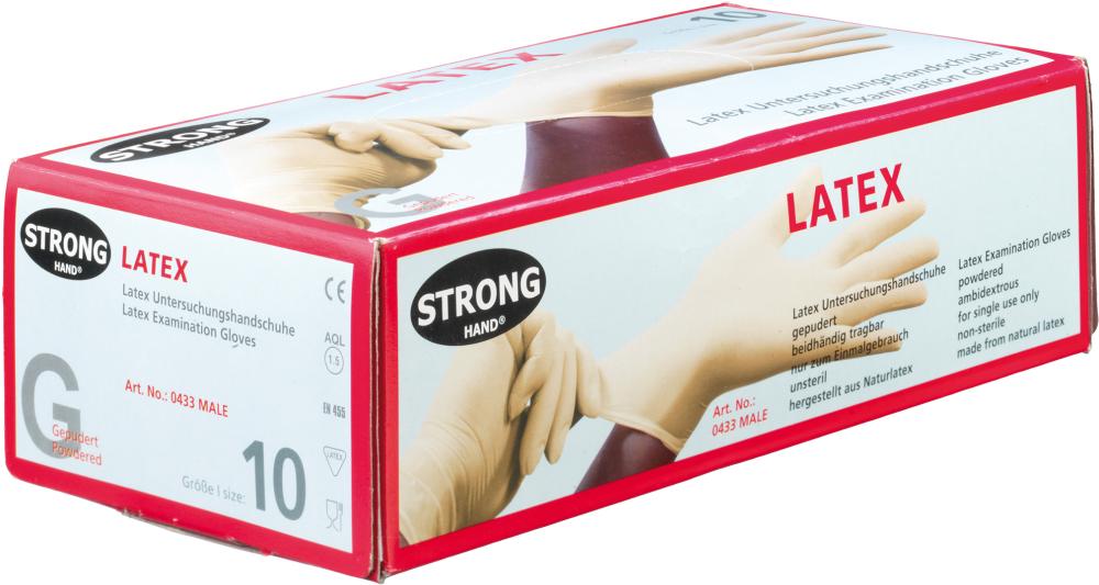 Gants usage unique pein.,latex T. 10, p. (Boîte de 100 pcs.)