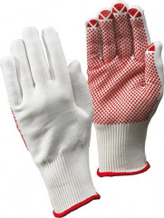 Gants tricotés Packer,avec des picots, blanc,T10