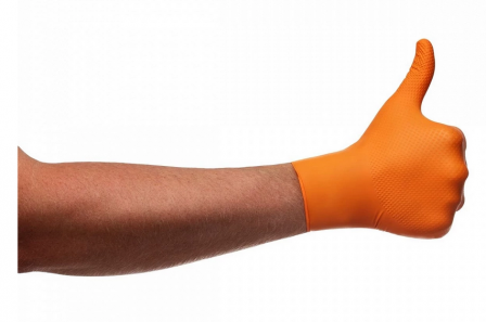 GANT NITRILE NON POUDRE ORANGE GOGRIP TAILLE M