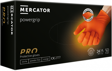 GANT NITRILE NON POUDRE ORANGE POWERGRIP TAILLE L