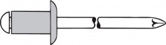 Rivet aveugle alu/acier tête goutte de suif 3,2x10mm 