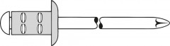 Rivet aveugle multiserrage alu tête goutte de suif 4,8x10mm 