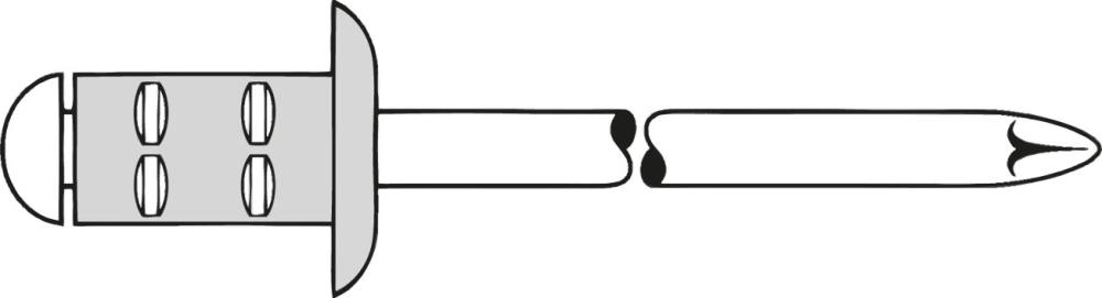 Rivet aveugle multiserrage alu tête goutte de suif 4x10mm 