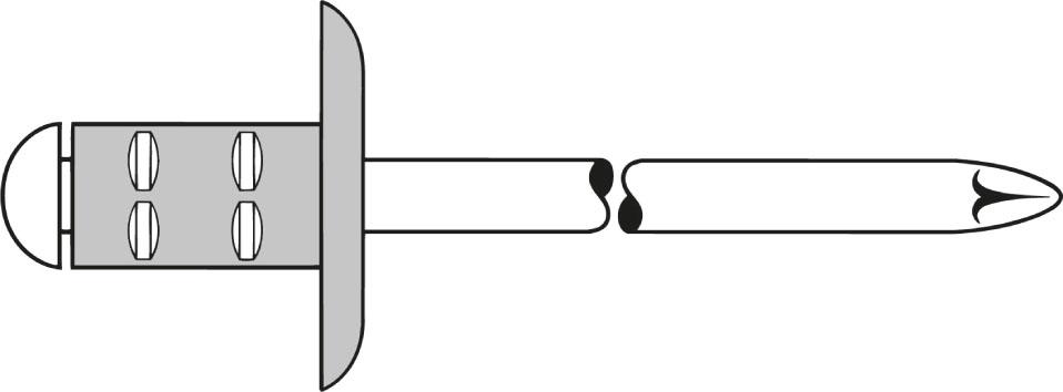 Rivet aveugle multiserrage alu/acier tête bombée 4x10mm 
