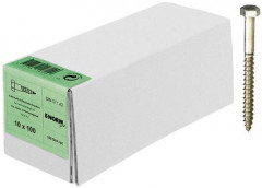 Vis bois 6 pans DIN571 10x 50 A2 inox HP 