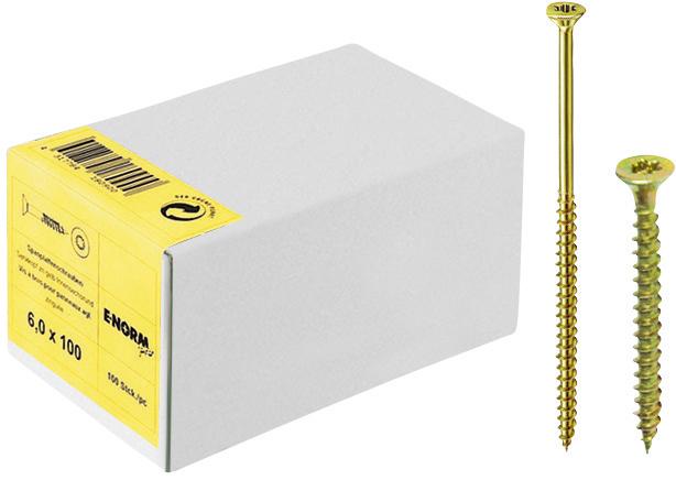 Vis pour panneau aggloméré tête fraisée zn jaune VG ISR 4,5x 20 HHP 
