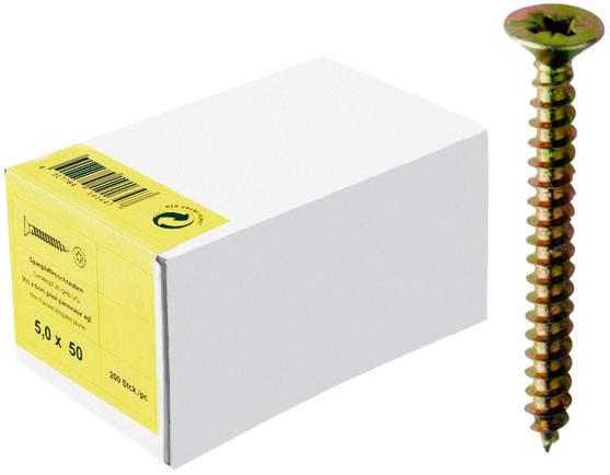 Vis pour panneau aggloméré tête fraisée zn jaune VG PZD 4,0x 16 HP 