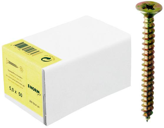 Vis pour panneau aggloméré tête fraisée zn jaune VG PZD 4,0x 45 KP 