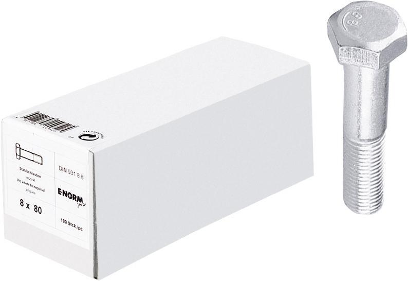 Vis tête hexag.DIN 931 M10X 55 8.8 zn HP 