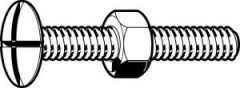 Vis à métaux tête poêlier avec écrou hexagonal