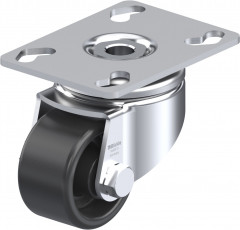 Roulette d’appareil pivotante polyamide avec platine à visser
