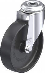 Roulette d’appareil pivotante polyamide avec trou central