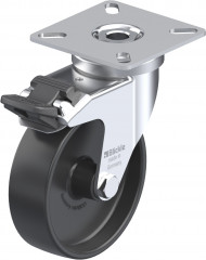 Roulette d’appareil pivotante polyamide avec platine à visser et blocage « Radstop »