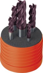 Jeu de fraises DIN6527 carbure monobloc TiAlN queue HB 5 pièces 6-16mm  
