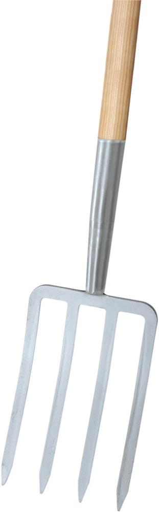Fourche-bêche argent 4 de nts, manche T Import