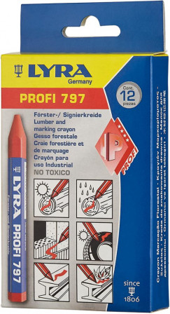 Craie de forestier et de marquage 797 rouge 12 pièces 