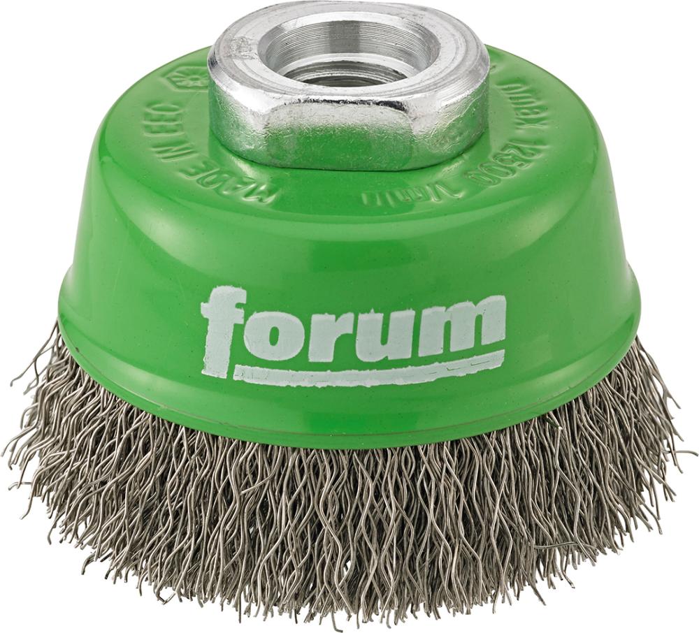 Brosse à boisseau M14 aci er inoxydable 60mm ondulée