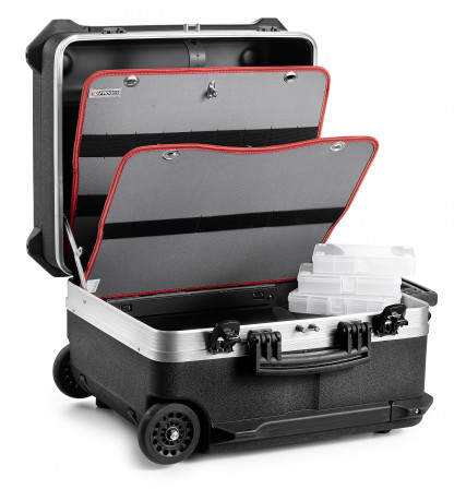 Valise container électro-mécanique à roulettes
