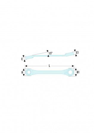 Clé polygonales à cliquet inclinées à 15° métriques