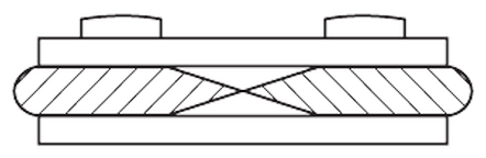 Coupe-boulon bras tubulaires coupe axiale