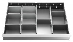 Jeu de 8 cloisons pour tiroir de 125 mm