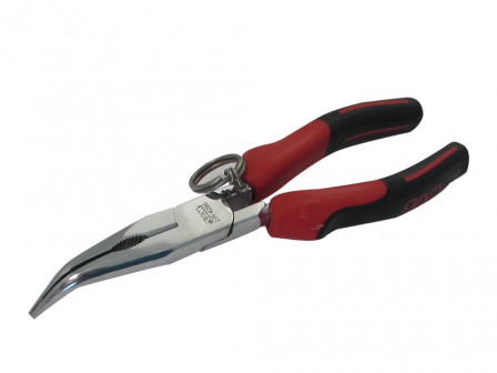 pince bec demi rond coude bimatiere avec ressort 200 mm