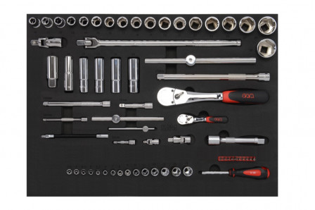 composition 135 outils en plateaux mousse avec servante