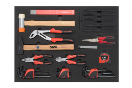 composition 135 outils en plateaux mousse avec servante