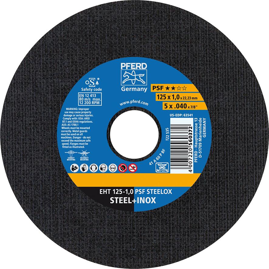 Meule à tronçonner droite A60PPSF-INOX 125x1mm 