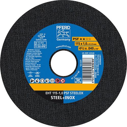 Meule à tronçonner droite A60PPSF-INOX 115x1mm 