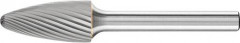 Fraise sur tige carbure forme ogive bout rond 1225 3 6mm 12x25mm 