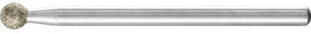 Meule sur tige diamant D126 forme sphérique 4x3mm 