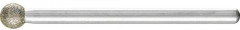 Meule sur tige diamant D126 forme sphérique 5x3mm 