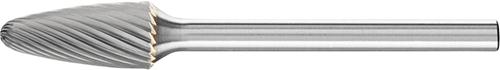 Mini-fraise sur tige carbure forme ogive bout rond 0613 5 3mm 6x13mm 