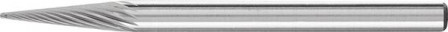 Mini-fraise sur tige carbure forme conique bout pointu 0307 5 3mm 3x7mm 