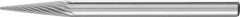 Mini-fraise sur tige carbure forme conique bout pointu 0307 5 3mm 3x7mm 