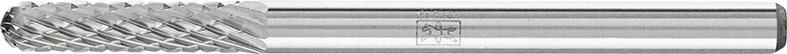 Mini-fraise sur tige carbure forme cyl. bout arrondi 0313 4 3mm 3x13mm 