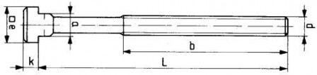Boulon forgé en T DIN787 M12x12x80mm complet 