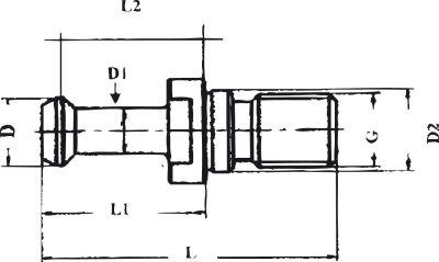 Tirettes courtes JISB6339 BT40 45G. 