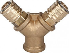 Distributeur laiton avec 2 coupleurs filetage femelle G 1/2