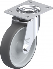 Roulette pivotante polyuréthane thermoplastique avec platine à visser