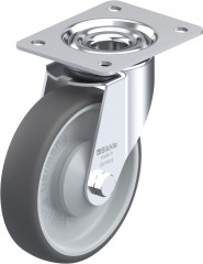 Roulette pivotante polyuréthane thermoplastique avec platine à visser